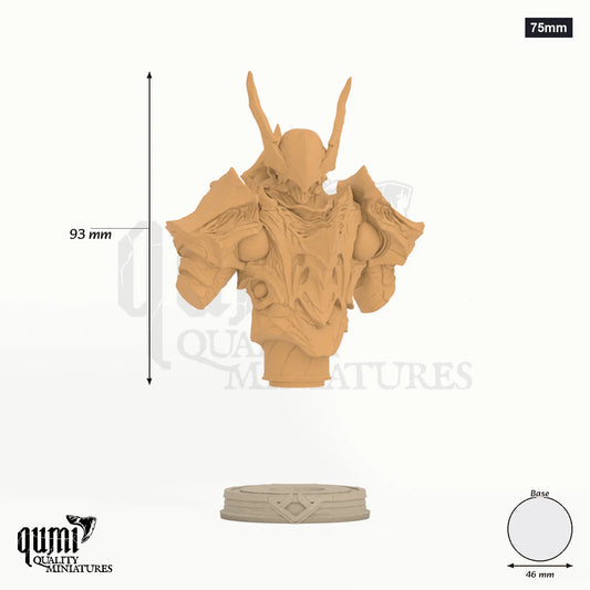 Emissary of the Gods Miniature Bust 75mm - colour-coded parts render, 93 mm tall, 1 body part, 46 mm round base