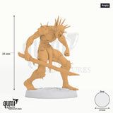 Ghoul Ravager tabletop miniature (Angry) - 35 mm tall, 24 mm base, 1+1 part assembly - Rescale Miniatures 3D print by Qumi