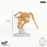 Ghoul Ravager tabletop miniature (Assassin) - 27 mm tall, 24 mm base, 1+1 part assembly - Rescale Miniatures 3D print by Qumi