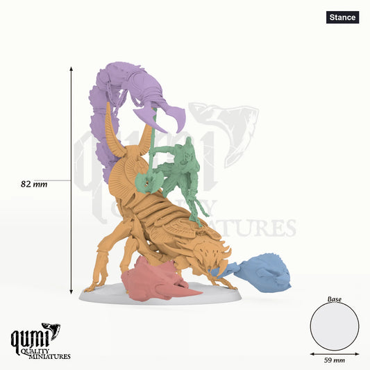 Giant Scorpion Amenti Legion tabletop miniature (Stance) - 82 mm tall, 59 mm base - Rescale Miniatures 3D print by Qumi