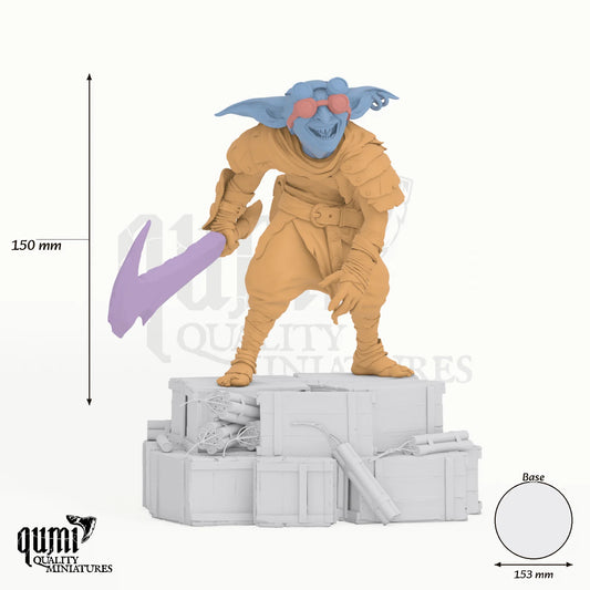 Blaster XL tabletop miniature - 150 mm tall, 153 mm base, 5+1 part assembly - Rescale Miniatures 3D print by Qumi