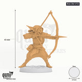 Goblin Warband Tabletop-Miniatur (Bow (Set of 2)) - 44 mm hoch, 24 mm Base - Rescale Miniatures 3D-Druck von Qumi