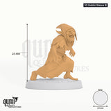 Humanoid Goblin tabletop miniature (V2 Goblin Stance B) - 25 mm tall, 24 mm base - Rescale Miniatures 3D print by Qumi