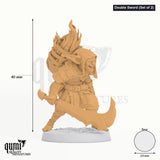 Goblin Warband Tabletop-Miniatur (Double Sword (Set of 2)) - 40 mm hoch, 24 mm Base - Rescale Miniatures 3D-Druck von Qumi