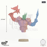Gorgrash the Ripper Miniature Bust 75mm - colour-coded parts render, 113 mm tall, 5 body parts, 46 mm round base