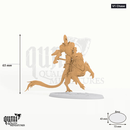 Gryph tabletop miniature (V1 Chase) - 65 mm tall, 73x43 mm base, 1+1 part assembly - Rescale Miniatures 3D print by Qumi