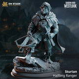 Sturian Halfling Waldläufer Tabletop Miniatur mit Armbrust und Schwert