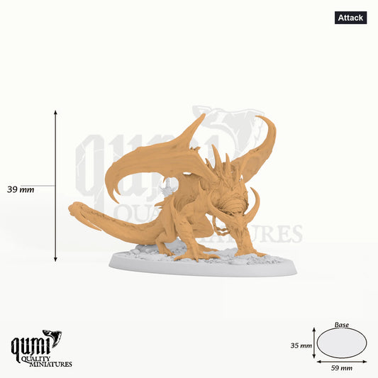Hell Spawned Brood Tabletop-Miniatur (Attack) - 39 mm hoch, 59x35 mm Base - Rescale Miniatures 3D-Druck von Qumi