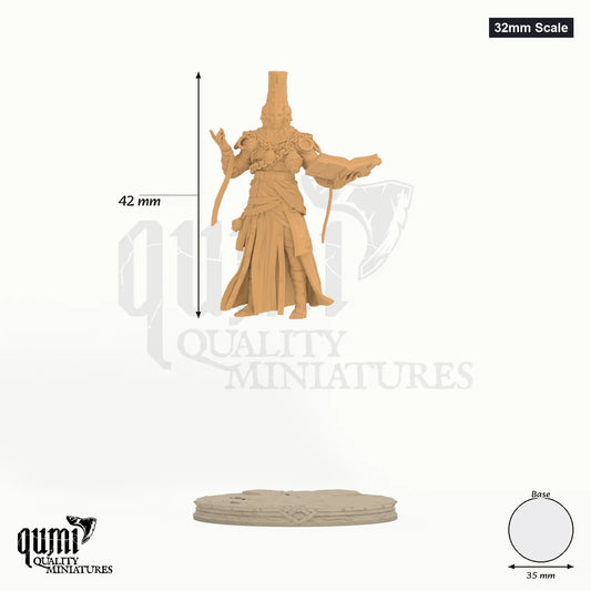 High Prophet Karhardas Tabletop Miniature 32mm Scale - colour-coded parts render, 42 mm tall, 1 body part, 34 mm round base