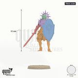 High Sister Valcera 75mm scale - colour-coded parts render, 92 mm tall, 5 body parts, 51 mm round base