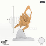 Humanoid Warrior Horned Blade Tabletop-Miniatur (Jump A) - 38 mm hoch, 31 mm Base - Rescale Miniatures 3D-Druck von Qumi