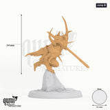 Humanoid Warrior Horned Blade Tabletop-Miniatur (Jump B) - 34 mm hoch, 31 mm Base - Rescale Miniatures 3D-Druck von Qumi