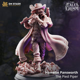 Hamelin Pansworth – The Pied Piper: bard tabletop miniature, designer preview from DM Stash's 'The Tales Grimm' release, 3D-printed in resin by Qumi