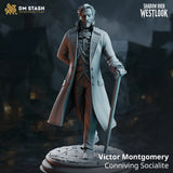 Victor Montgomery – Conniving Socialite: conniving socialite tabletop miniature, designer preview from DM Stash's 'Shadow over Westlook' release, 3D-printed in resin by Qumi