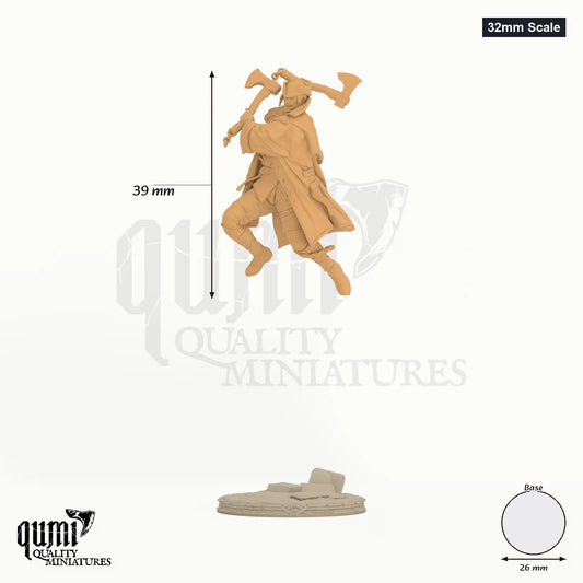 Edmund de Fronsac 32mm Scale - colour-coded parts render, 39 mm tall, 1 body part, 26 mm round base