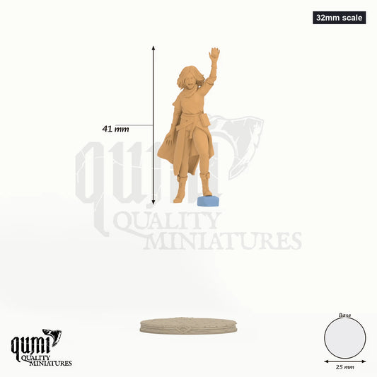 Kaelith 32mm scale - colour-coded parts render, 41 mm tall, 2 body parts, 25 mm round base