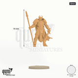 Human Knight Tabletop Miniature - Storm Soldier 32mm - colour-coded parts render, 56 mm tall, 1 body part, 32 mm round base
