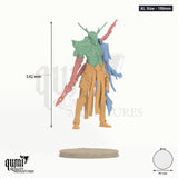 Verdant Sentinel XL Size - 150mm - colour-coded parts render, 142 mm tall, 4 body parts, 80 mm round base