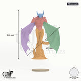 Maeroth Wing of Torment 75mm scale - colour-coded parts render, 146 mm tall, 5 body parts, 51 mm round base
