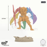 Irgren XL Size - colour-coded parts render, 128 mm tall, 6 body parts, 98 mm round base