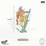 Belkey 75mm - colour-coded parts render, 131 mm tall, 6 body parts, 57 mm round base
