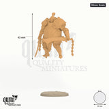Fathon 32mm Scale - colour-coded parts render, 43 mm tall, 1 body part, 26 mm round base