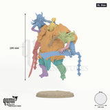 Fathon and the Scylas XL Size - colour-coded parts render, 186 mm tall, 13 body parts, 106 mm round base