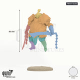 Fathon 75mm Scale - colour-coded parts render, 86 mm tall, 7 body parts, 53 mm round base
