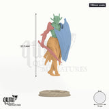 Vaelor 150mm scale - colour-coded parts render, 153 mm tall, 4 body parts, 78 mm round base