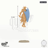 Vaelor 32mm scale - colour-coded parts render, 51 mm tall, 2 body parts, 26 mm round base