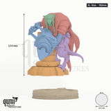 Rat XL Size - 162mm - colour-coded parts render, 134 mm tall, 5 body parts, 101 mm round base