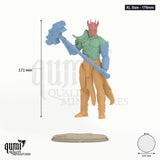 Blackhelm XL Size - 175mm - colour-coded parts render, 171 mm tall, 4 body parts, 100 mm round base
