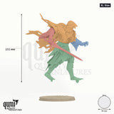 XL Size - colour-coded parts render, 151 mm tall, 4 body parts, 80 mm round base