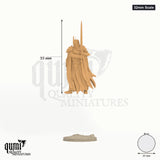 Shadowed King 32mm Scale - colour-coded parts render, 55 mm tall, 1 body part, 25 mm round base