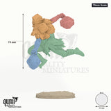 Aerithrian Wind Defender - To L Size 75mm Scale - colour-coded parts render, 74 mm tall, 4 body parts, 53 mm round base