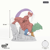 Immortal General & Lizard tabletop miniature (mounted) - 80 mm tall, 73 mm base - Rescale Miniatures 3D print by Qumi