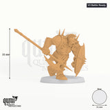 Infantry Orc tabletop miniature (V3 Battle Ready) - 35 mm tall, 31 mm base - Rescale Miniatures 3D print by Qumi