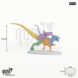 Jurassic Velociraptor tabletop miniature (Run A) - 36 mm tall, 59x35 mm base - Rescale Miniatures 3D print by Qumi