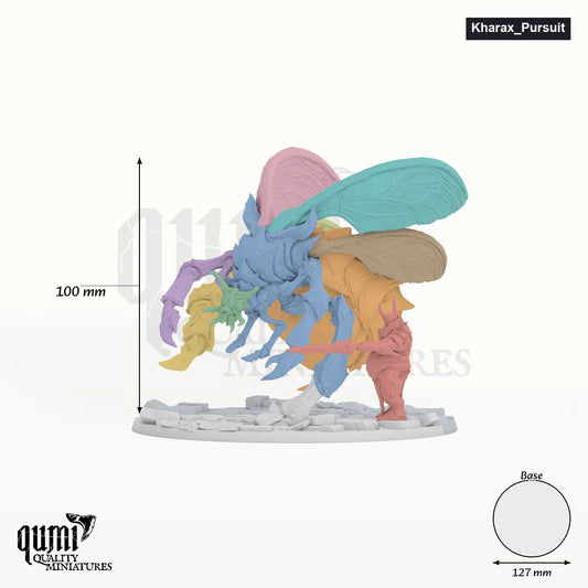 Kharax tabletop miniature (V4 pursuit) - 100 mm tall, 127 mm base, 10+2 part assembly - Rescale Miniatures 3D print by Qumi