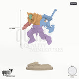 Kodark the Conqueror 32mm - colour-coded parts render, 65 mm tall, 5 body parts, 50 mm round base