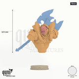 Kodark Miniature Bust 75mm - colour-coded parts render, 103 mm tall, 3 body parts, 46 mm round base