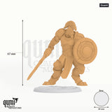 Humanoid Fighter the Leonin Triad Tabletop-Miniatur (Guard) - 67 mm hoch, 49 mm Base - Rescale Miniatures 3D-Druck von Qumi