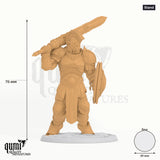 Humanoid Fighter the Leonin Triad Tabletop-Miniatur (Stand) - 76 mm hoch, 49 mm Base - Rescale Miniatures 3D-Druck von Qumi