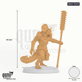 Humanoid Fighter Lizardman Grimscale Dragon tabletop miniature (Spear Guard) - assembly render with measurements - Rescale Mi