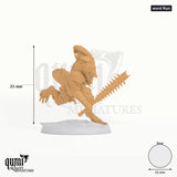 Humanoid Fighter Lizardman Grimscale Dragon tabletop miniature (word Run) - 35 mm tall - Rescale Miniatures 3D print by Qumi