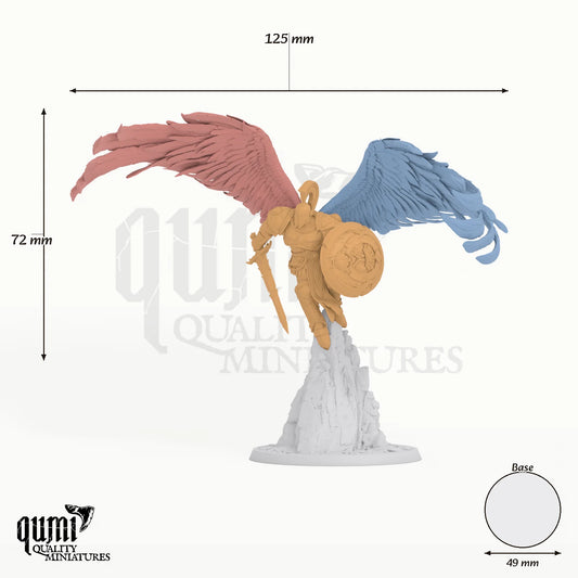 Celestian Prime tabletop miniature - 72 mm tall, 129 mm wingspan, 49 mm base - Rescale Miniatures 3D print by Qumi