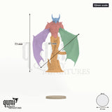 Maeroth Wing of Torment 32mm scale - colour-coded parts render, 73 mm tall, 5 body parts, 26 mm round base
