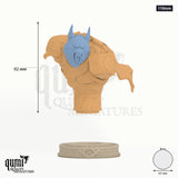 Mat Ador Miniature Bust 110mm - colour-coded parts render, 92 mm tall, 2 body parts, 65 mm round base