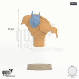 Mat Ador Miniature Bust 75mm - colour-coded parts render, 65 mm tall, 2 body parts, 46 mm round base