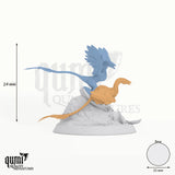Microraptor Rock Tabletop-Miniatur - 24 mm hoch, 25 mm Base, 2 Körperteile + 1 Base - Rescale Miniatures 3D-Druck von Qumi